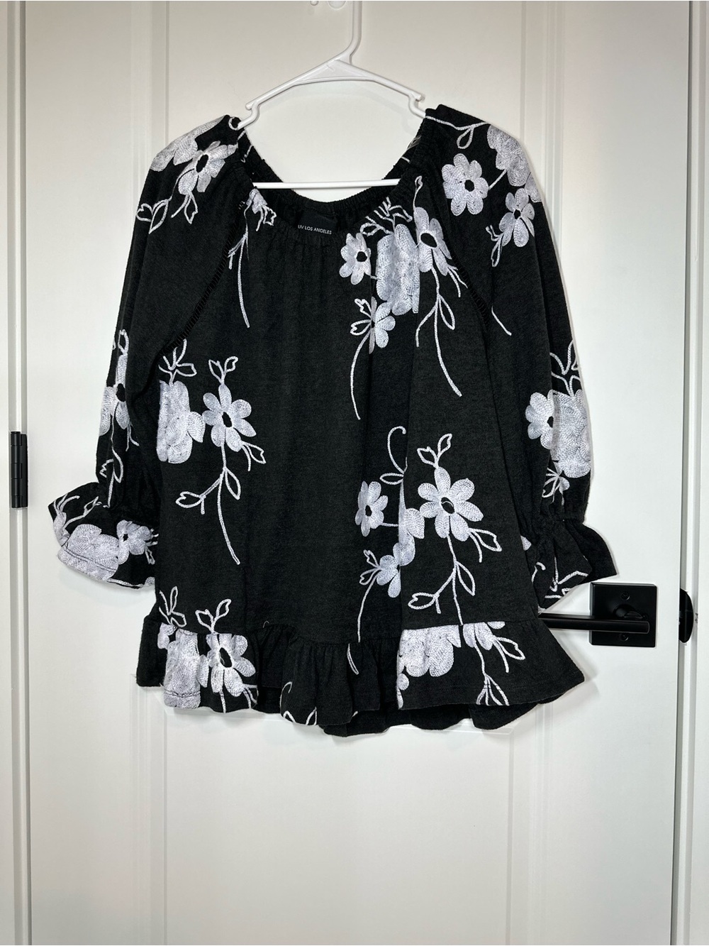 Liv Los Angeles Black Floral Blouse
